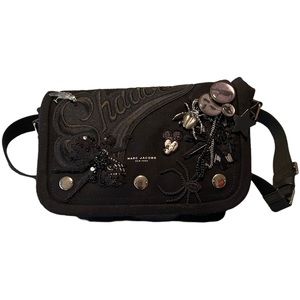 Marc Jacobs Disney Mickey Mouse Black Rummage Wool Messenger Bag Halloween Goth